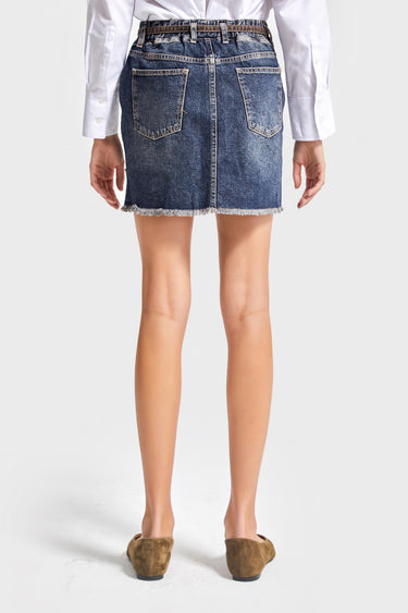 Layered Mini Denim Skirt