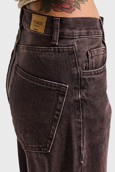 SOFIA Loose High Rise Jeans - Chocolate