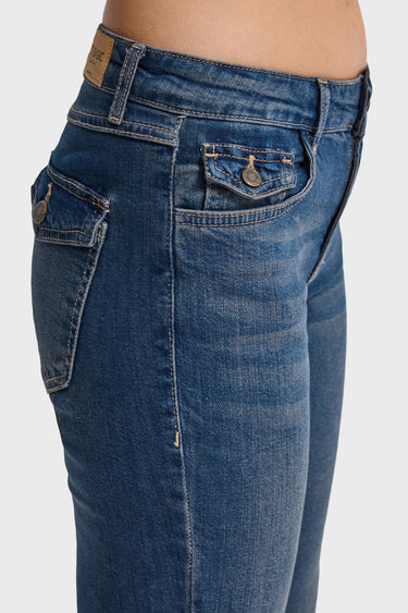 STACEY FLARE MID RISE JEANS - MIDNIGHT