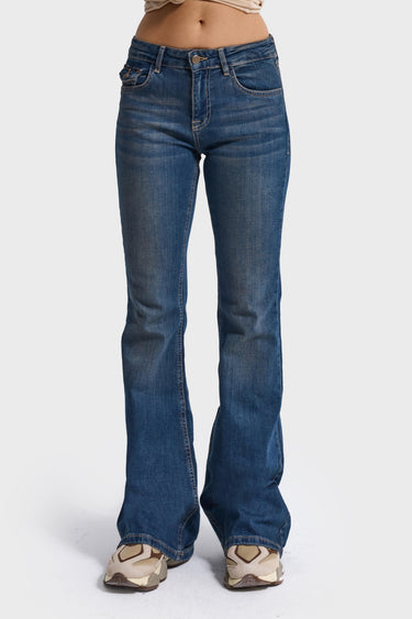STACEY FLARE MID RISE JEANS - MIDNIGHT