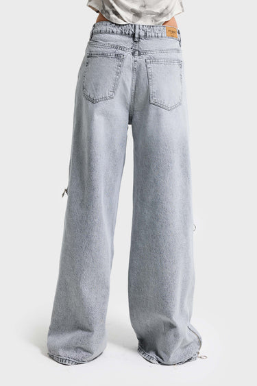 BAGGY HIGH RISE JEANS - LIGHT GRAY