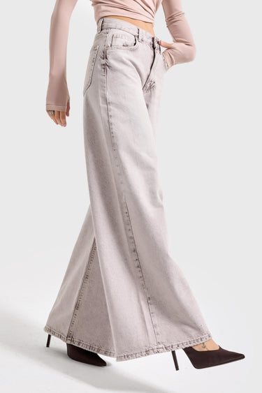 ELENA PALAZZO MID RISE JEANS - TAUPE