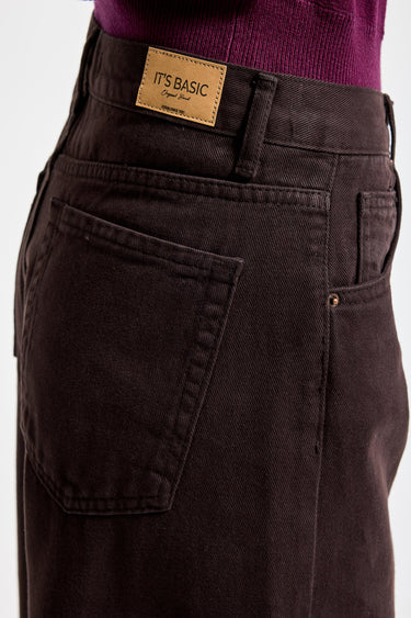 ELENA PALAZZO MID RISE JEANS - ESPRESSO