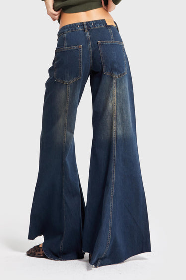 PALAZZO LOW RISE JEANS - DEEP SEA