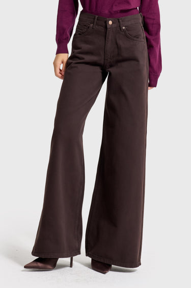 ELENA PALAZZO MID RISE JEANS - ESPRESSO