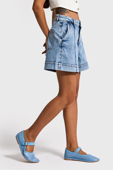 MINI DENIM SHORT - AQUA