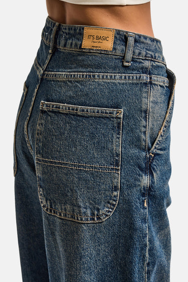 SKATER MID RISE JEANS - CORNFLOWER