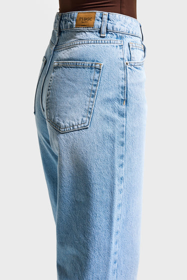 EMMA STRAIGHT MID RISE JEANS - Aqua