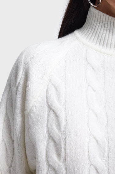 CROPPED KNIT JUMPER - OFF WHITE