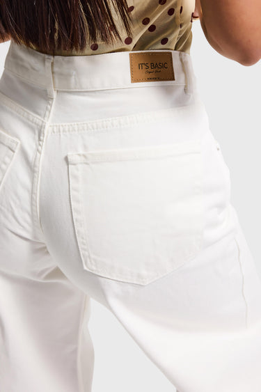 ELENA PALAZZO MID RISE JEANS - OFF WHITE