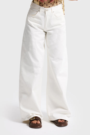 ELENA PALAZZO MID RISE JEANS - OFF WHITE