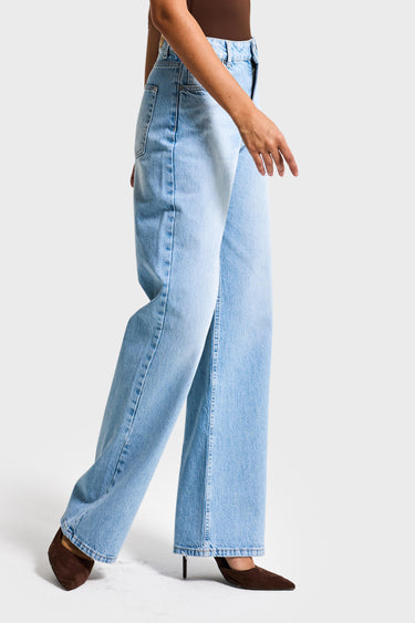 EMMA STRAIGHT MID RISE JEANS - Aqua