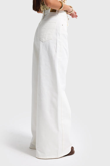 ELENA PALAZZO MID RISE JEANS - OFF WHITE
