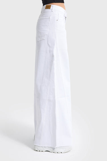 PALAZZO MID RISE JEANS - SNOW