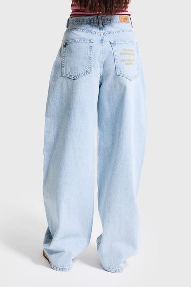 BARREL BALLOON MID RISE JEANS - ICE