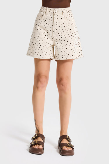 POLKA MINI DENIM SHORTS