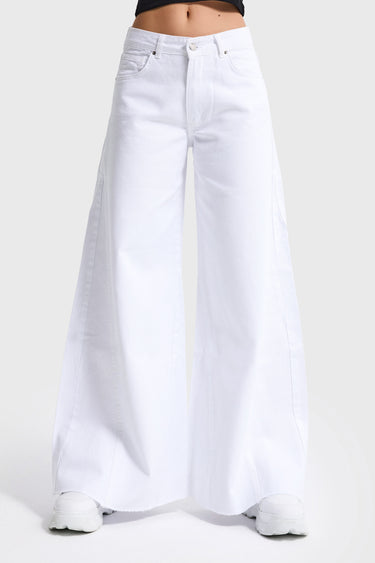 PALAZZO MID RISE JEANS - SNOW