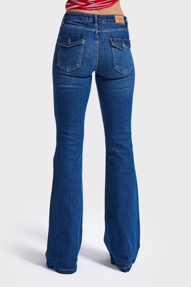 STACEY FLARE MID RISE JEANS - ROYAL BLUE