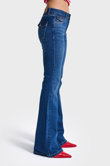 STACEY FLARE MID RISE JEANS - ROYAL BLUE