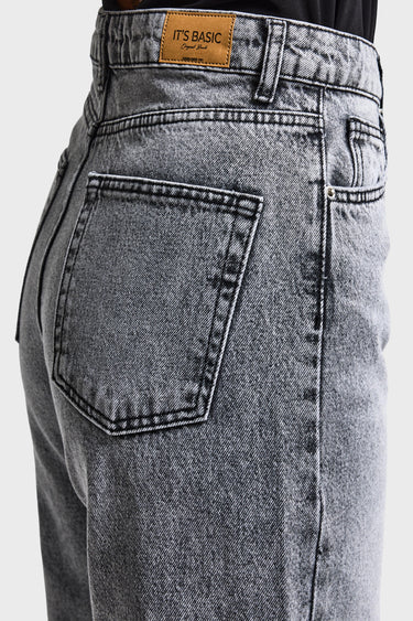 EMMA STRAIGHT MID RISE JEANS - Steel