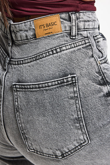 STRAIGHT MID RISE JEANS - STEEL