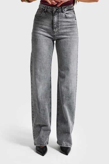 STRAIGHT MID RISE JEANS - STEEL