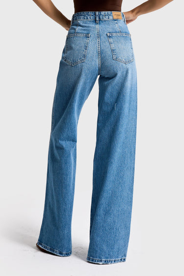 LOOSE MID RISE JEANS - AZURE