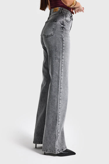 STRAIGHT MID RISE JEANS - STEEL