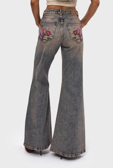 FLARE MID RISE JEANS
