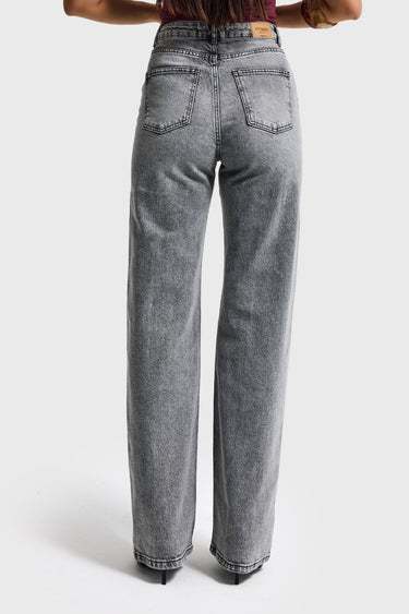 STRAIGHT MID RISE JEANS - STEEL