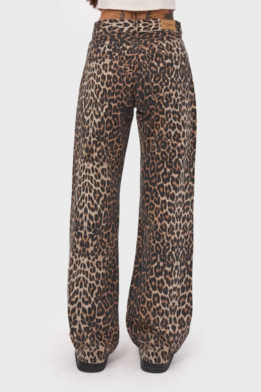 LEOPARD LOOSE MID RISE JEANS