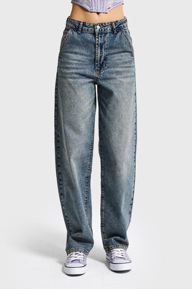 SKATER MID RISE JEANS - COBALT