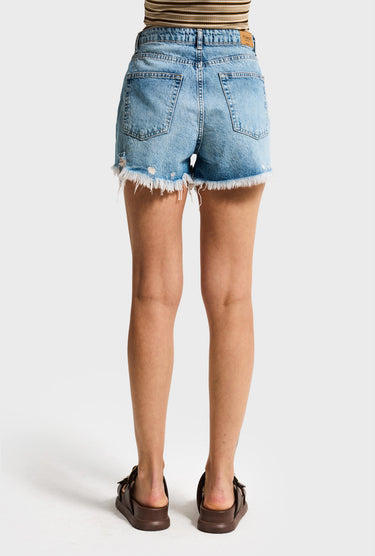 MINI DENIM SHORT - POWDER