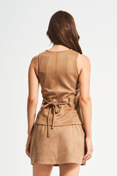Suede Waistcoat - Taupe