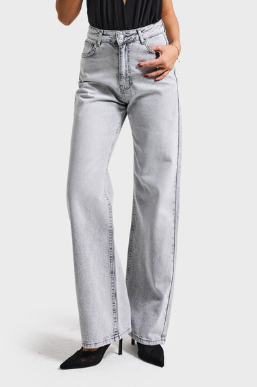 EMMA STRAIGHT HIGH RISE JEANS - GRAY