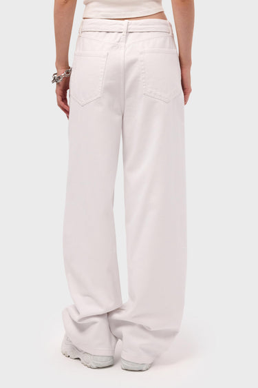 STRAIGHT LOW RISE JEANS - SNOW