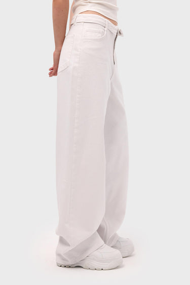 STRAIGHT LOW RISE JEANS - SNOW
