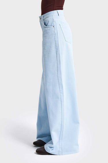 ELENA PALAZZO MID RISE JEANS- AQUA