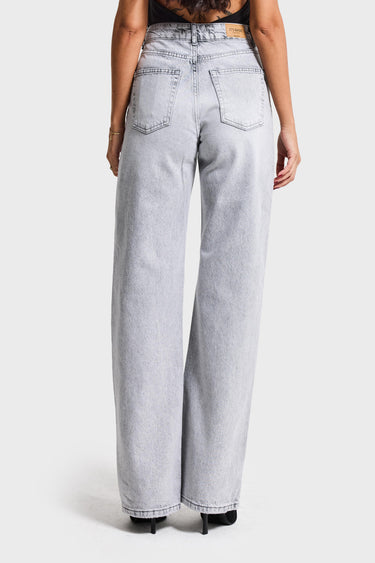 EMMA STRAIGHT HIGH RISE JEANS - GRAY