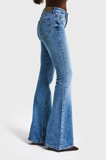 Flare Mid Rise Jeans - Azure