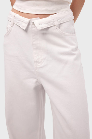 STRAIGHT LOW RISE JEANS - SNOW