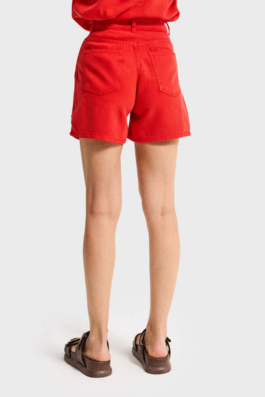 MINI DENIM SHORT - CRIMSON