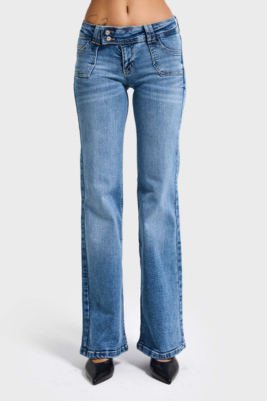 FLARE LOW RISE JEANS