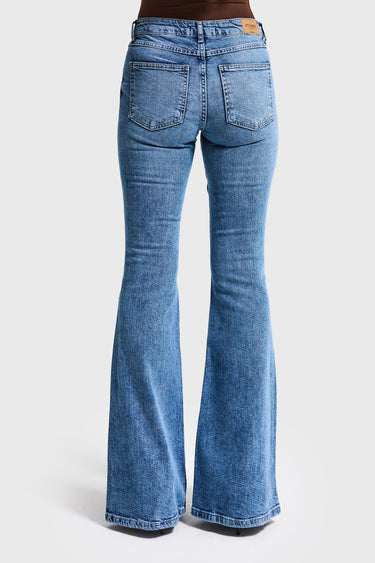 Flare Mid Rise Jeans - Azure