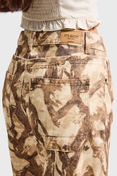 PRINTED BOYFRIEND MID RISE JEANS