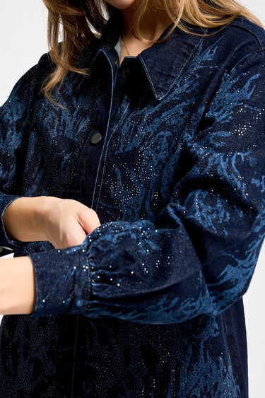 RHINESTONE OVERSIZED DENIM JACKET
