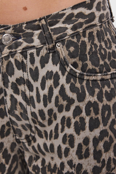 LEOPARD PALAZZO MID RISE JEANS
