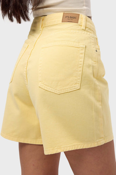 MINI DENIM SHORT - LEMON