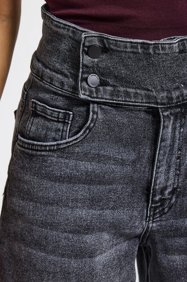 Palazzo Mid Rise Jeans - Stone