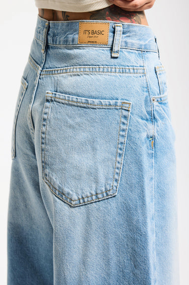 ELENA PALAZZO MID RISE JEANS - POWDER